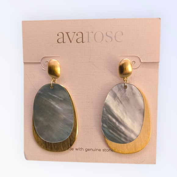Ava Rose Genuine Stone Drop Earrings – New - Picture 1 of 3